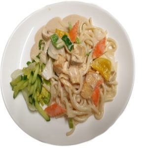 35.Udon  Nudeln %Mango Süßsauer  soße
